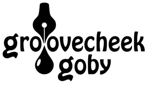 Groovecheek Goby Communications logo with a drawing of an ink pen and a drop of ink – freelance writing and editing by Jesse Green. 